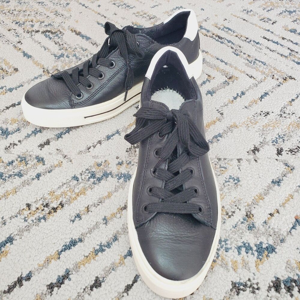 ARA CAMDEN High Soft Black Leather Sneaker Womens Causal Shoes Runners SZ 8.5